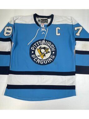 Reebok Sidney Crosby Pittsburgh Penguins NHL Jersey Blue Size 54